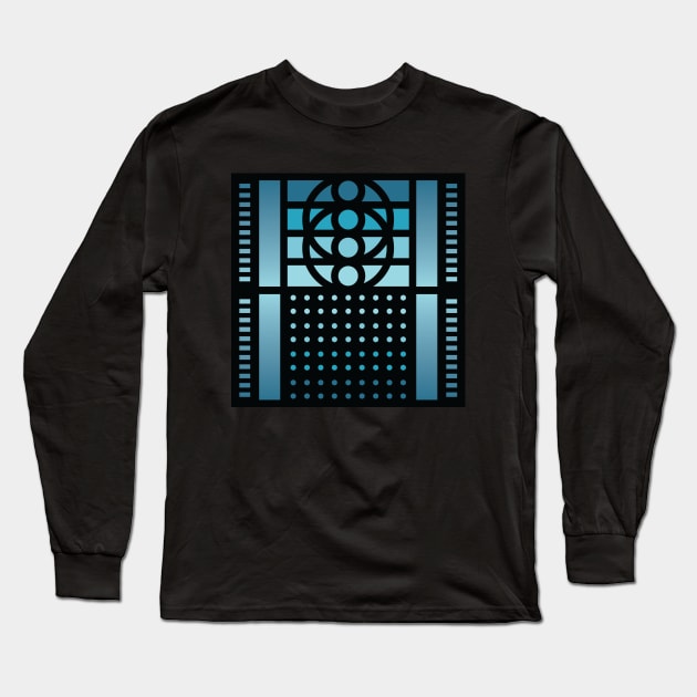 “Dimensional Levels” - V.3 Blue - (Geometric Art) (Dimensions) - Doc Labs Long Sleeve T-Shirt by Doc Labs